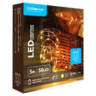 MODEE KARÁCSONYI LED FÜZÉR 5M 50LED RÉZ ELEMES, MELEG FÉNYŰ (C1010) (10)