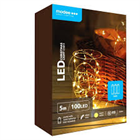 MODEE KARÁCSONYI LED FÜZÉR 5M 100LED RÉZ ELEMES, MELEG FÉNYŰ (C1011) (10)