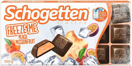 SCHOGETTEN FREEZE ME (tavaszi) TÁBLÁS TEJCSOKOLÁDÉ 100G PEACH-PASSIONFRUIT (15)