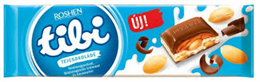 TIBI TÁBLÁS TEJCSOKOLÁDÉ 295G FÖLDIMOGYORÓ, MOGYORÓKRÉMMEL ÉS KARAMELL (12)