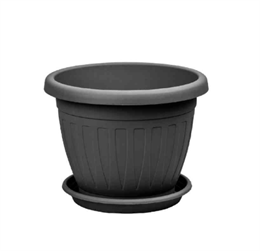 E. VENECIA VIRÁGCSERÉP+ALÁTÉT 17CM ANTRACIT (24)