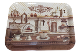 ACH TÁLCA MŰA. KÁVÉHÁZ 38,4x28,5x2CM (m40142) (30)