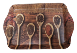 ACH TÁLCA MŰA. FAKANÁL-FŰSZER MINTÁS 21x14,1x1,8CM UZSONNÁS (m40325) (110)