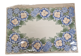 ACH ASZTALKÖZÉP 28X43CM 12DB RÓZSAMINTÁS KÉK (12)