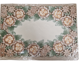 ACH ASZTALKÖZÉP 28x43CM 12DB RÓZSAMINTÁS BARNA (12)