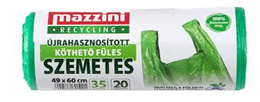 MAZZINI SZEMETESZSÁK KÖTHETŐ FÜLES ÚJRAHASZN. 35L 20DB/ROLL (32)