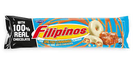 FILIPINOS KEKSZ 120G FEHÉRCSOKOLÁDÉS-SÓSKARAMELLÁS (12)