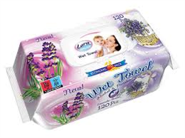 LARA BABY NEDVES TÖRLŐKENDŐ 120DB LAVENDER DREAM (12)